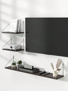 1 Miếng Với móc Đen Đa chức năng Giá lưu trữ Đối với Phòng khách , Phòng ăn , Học tập Phòng Tường Lưu trữ Cái giá Sách Thực vật Trưng bày TV Bối cảnh Tường Máy chiếu Điều khiển từ xa Cái Loa Đồng hồ Hộp đựng Móc áo - màu đen - Xem 3