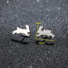 1 đôi Của Dễ thương Thú vật Thỏ Cún con Hoa tai Thép không gỉ Nghiên cứu Đóng gói  chạy Thỏ Phụ nữ Trẻ em Qủa tặng Buổi tiệc Đồ trang sức - Hoa hồng vàng - Xem 7