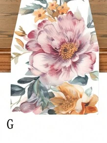 春季鬱金香花卉印花餐墊、桌巾、亞麻桌旗,適合餐廳、客廳、電視櫃和辦公室 - 彩色 - 查看 10