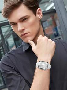 1条白色可爱休闲柔软硅胶运动表带，蝴蝶扣，舒适可调节防水腕带，适用于 38/40/41/42/44/45/46/49mm，适用于 Series Ultra/SE/11/10/9/8/7/6/5/4/3/2/1，智能手表配件 - 白色 - 查看 7