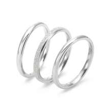 3 Stücke/set Mode Drei-leben Sandgestrahlte Edelstahl Ringe Für Paare, Einfache 2mm Innere Kugelgelenk Band Mit Matte Finish