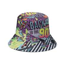 1入組男女塗鴉漆桶帽，80-90年代風格，復古迪斯可派對桶帽，防曬，2024年春夏新品 - 彩色 - 查看 9