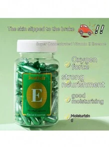 60顆維生素e面部精華膠囊,抗皺、亮白、收縮毛孔 - 綠色 - 查看 4