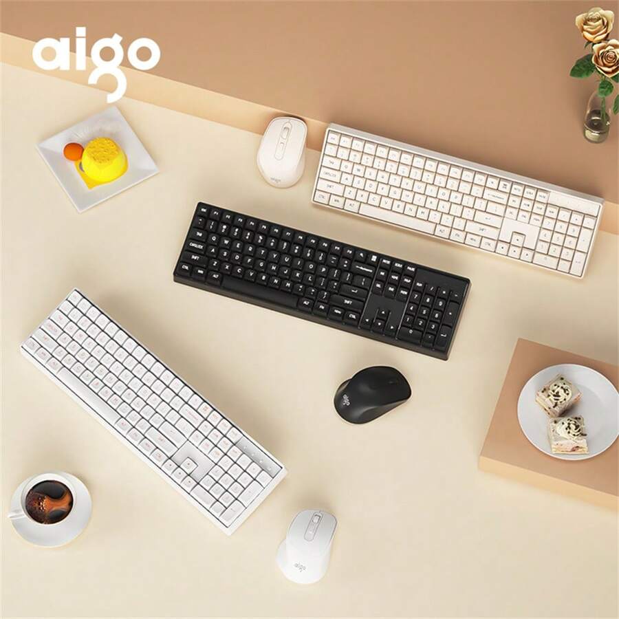 aigo Aigo CK104 Mechanical Keyboard Mouse Set 60 2.4G Wireless Gaming