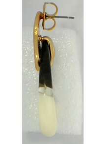 Er-moderna Pendientes De Resina En Tres Tonos Para Mujeres - Resina en forma de gota empalmada de tres colores. - Ver 4