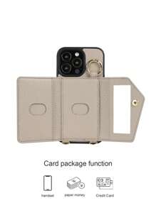 Lanyard 1 Pc Wallet-Style Phone Case With Strap, Crossbody Leather Shockproof Phone Pouch Fits 16, 15, 14, 13, 12, 11 Pro Max, Galaxy S21, S22, S23, S24, S25 Plus Ultra, Pixel 5A, 5G, 6, 7, 8 Pro