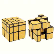 Cubo De Espejo Mágico 2x2 3x3 Con Pegatinas Doradas Y Plateadas, Forma Especial De Los Cubos, Juguetes Educativos De Rompecabezas Para Niños Designados Para Competición, Juguete De Cubos Para Niños, Un Regalo Para Niños