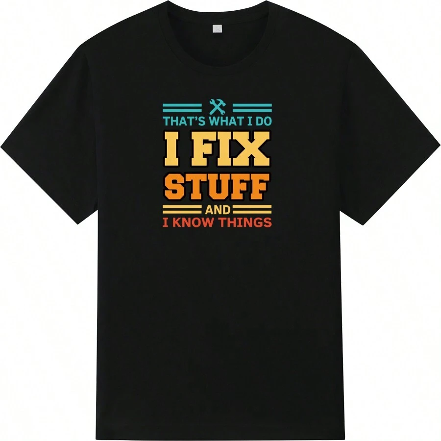 男士短袖t恤,黑色圓領運動t恤,時尚父親節禮物,熱轉印高端商標,可定制 - 黑色 - 查看 1