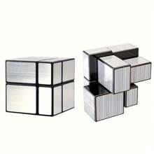 Cubo De Espejo Mágico 2x2 3x3 Con Pegatinas Doradas Y Plateadas, Forma Especial De Los Cubos, Juguetes Educativos De Rompecabezas Para Niños Designados Para Competición, Juguete De Cubos Para Niños, Un Regalo Para Niños