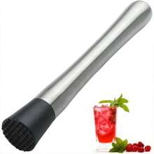 2pcs/Set, 9.84in (Approx. 25cm) Stainless Steel Cocktail Stirrers And Fruit Muddler Ice Crusher Set Home Bar Tools For Making Delicious Mojitos And Other Juice Drinks, Summer, Summer Sets, Party, Birthday Decoration, For Outdoor, Camping