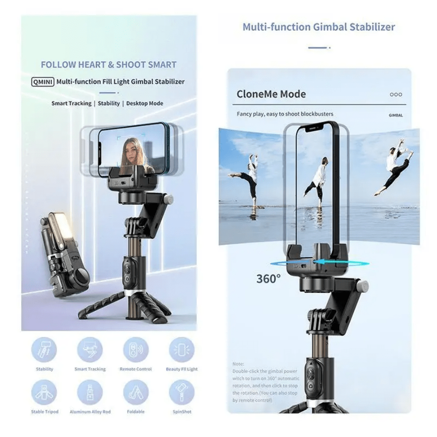 Toqibo Q18 Smartphone Stabilizer Selfie Stick Panoramic Follow