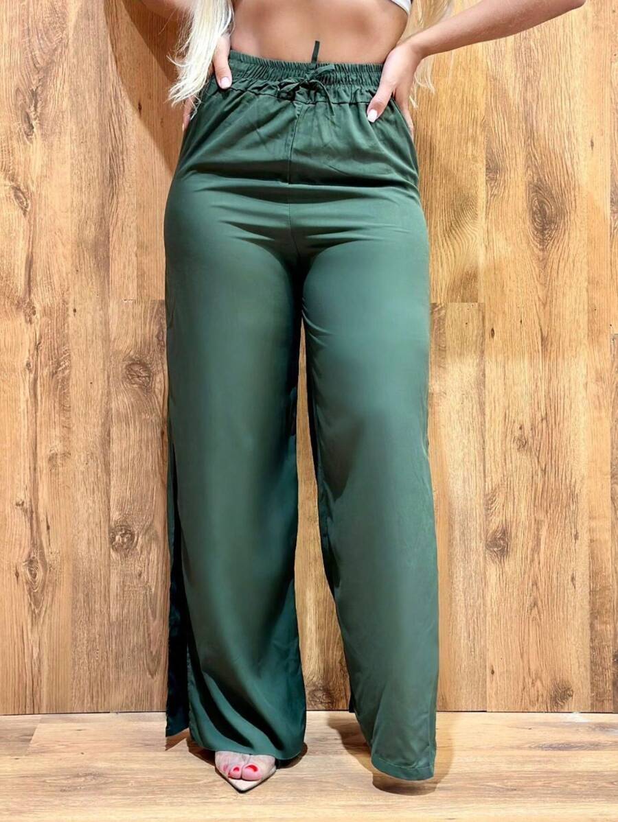 Women Pants - 軍綠色 - 查看 1