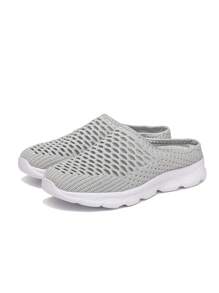 Damskie, wiosenne i jesienne, oddychające płaskie kapcie z siateczki, lekkie, luźne, swobodne, kapcie do chodzenia na świeżym powietrzu