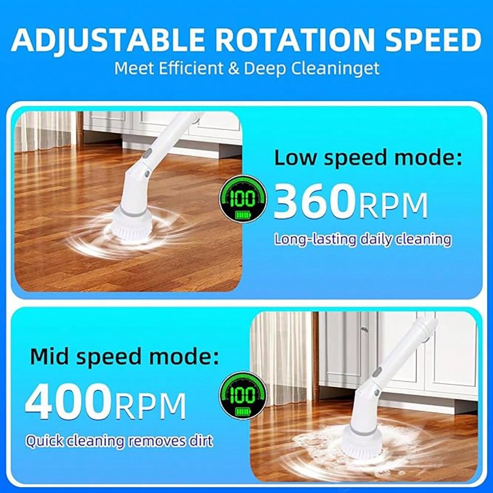 Electric Spin Scrubber, Electric Cleaning Brush, Infinite Cleaning Brush With 6 Replaceable