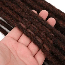 24 Inches Synthetic Dreadlock Extensions Long Dreads Handmade Crochet Hair Reggae Hair Hip-Hop Style Soft Dreadlocks Extensions For Rock&Roll Hippie Dreads Hair Extensions - Black-brown - View 4
