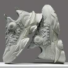 男士运动鞋男奢华鞋男士休闲鞋训练鞋竞速透气鞋时尚乐福鞋男士跑步鞋 - 白色 - 查看 1