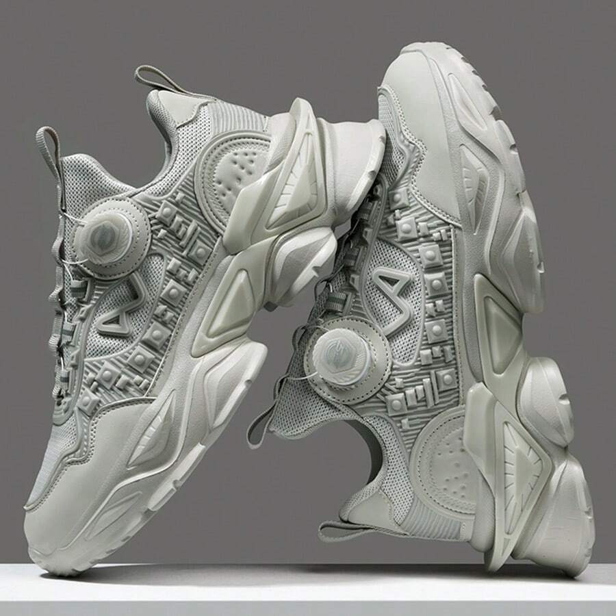 男士运动鞋男奢华鞋男士休闲鞋训练鞋竞速透气鞋时尚乐福鞋男士跑步鞋 - 白色 - 查看 1