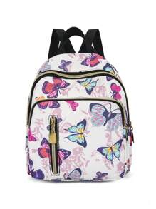 1pc Simple Black Nylon Mini Backpack For Women,Perfect For Daily Life,Dating,Travel,Etc.,School Bag,Portable,Laptop Compartment,Large Capacity,For Teen Girls Women College Students,College,Middle School,High School,Outdoors,Travel,Outings,Elementary School,Office - Multicolor - View 4