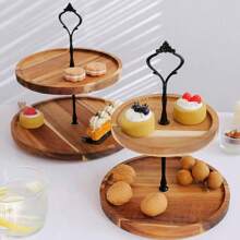 1入組香櫞木蛋糕架,馬卡龍陳列托盤,蛋糕塔,適用於自助小吃,甜點,水果和糖果。多功能展示架,適用於婚禮,生日,下午茶,聚會,辦公室,家居裝飾和農莊 - 黃色 - 查看 3
