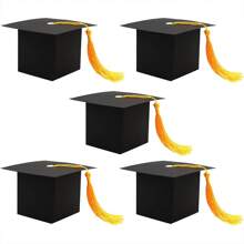 10pcs/30pcs Graduation Cap Shaped Candy Boxes For Party, Used As Graduation Decoration Gift Candy Boxes - Black - View 1