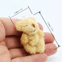 1pc Cute Miniature Cartoon Decor Plush Toy House Toy Photography Props, Soft Simulated Fur Bear, Lovely Style, Suitable For Bag, Clothing, Socks, Shoes Accessory Or Cute Gift For Your Friend, Family As A Birthday Or Christmas Present, Also A Great Addition To Your Plush Collection.