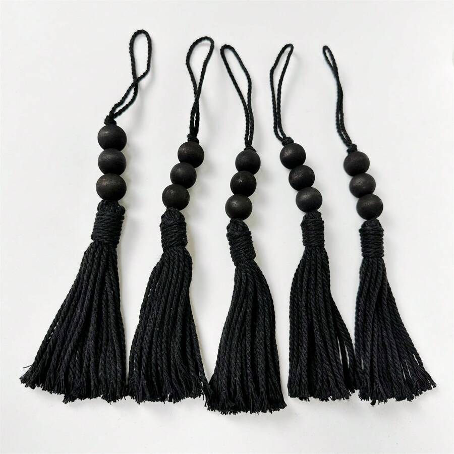 5 Peças Decoração de Borla de Contas de Madeira Estilo Boêmio, Pingente Estilo Nórdico, Decoração de Casa Pendente de Corda, Ideal Para Fazenda, Decoração Artesanal para Casa, Decoração de Casa, Decoração de Quarto, Decoração de Parede