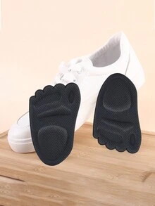 1雙女性防滑鞋墊,附帶4d前腳掌墊,海綿緩衝,舒適的足部保健,腳趾按摩 - 黑色 - 查看 5