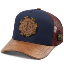 Men Baseball Cap - Blue/Leather - View 4