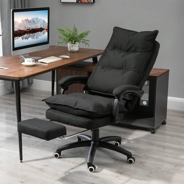 Vinsetto Bürostuhl massage, Chefsessel mit Massagefunktion, Gaming Stuhl, höhenverstellbarer, ergonomischer Drehstuhl, Massage Sessel, Nylon, Schwarz, 70 x 62 x 120-130 cm