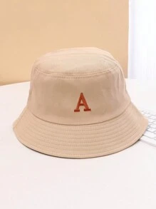 1pc New Women's Letter Embroidery Bucket Hat For Four Seasons, Concise Classic Style, Windproof & Sunscreen, Adjustable, Suitable For Outdoor Travel