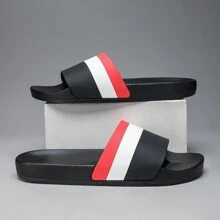 New Thick-Soled Striped Slippers For Men Wear At Home, In The Bathroom, In The Shower, On The Beach, Anti-Slip