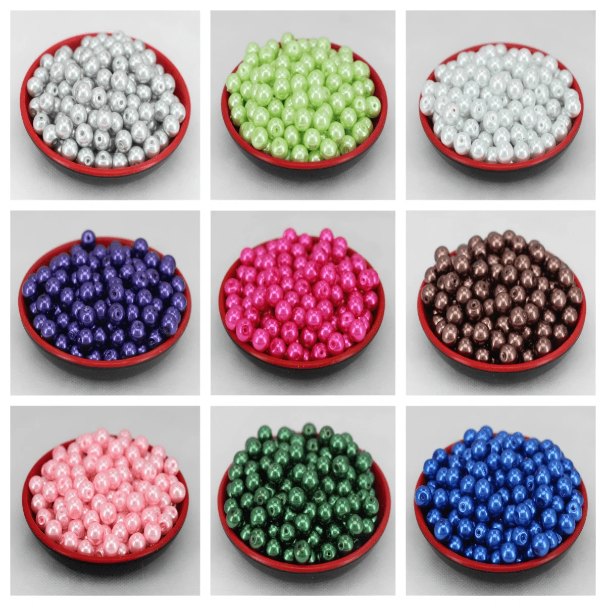 1 món 8mm 50 chiếc Thủy tinh giả ngọc trai nhiều màu Kiểu hạt rời có lỗ thẳng để làm đồ trang sức Vòng tay tự làm, vòng cổ, mũ nón, vòng hoa, và nghệ thuật & thủ công - 8mm - Xem 1