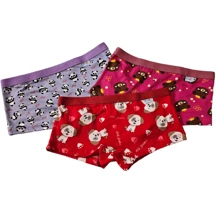 Kit 5 Calcinha Box Infantil Estampada Suede Boxer/Girl Boyshorts Cueca Menina Criança