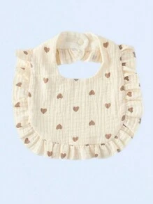 5pcs/Set Baby Bibs With Floral Ruffle Edges, , Absorbent, All Season