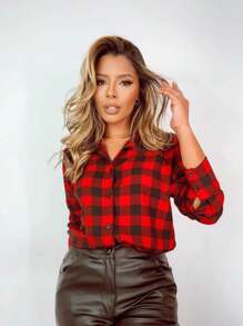 Women Blouses - 紅色 - 查看 2