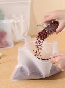 2 cái/gói Có thể tái sử dụng EVA Hộp Đựng Thực Phẩm Túi Đối với Tủ lạnh , Trái cây , Rau , Và Món ăn Phong kín Túi - trắng - Xem 8
