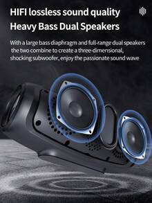 Zealot S37L Wireless Portable Speaker 40W Power With 7200mAH Battery, Long Battery Life, Compatible With TF Card/USB/AUX, Supports Mobile/Tablet/Computer/TV Connection Playback, Suitable For Parties, Home Theaters, Outdoor Dance - Black - View 4