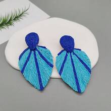 1 đôi Quá quắt Đúng mốt Raffia & Hình dạng Hoa tai , Hoàn hảo Đối với phụ nữ Đến Mặc bờ biển Kỳ nghỉ - bông tai lá cọ - Xem 2