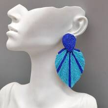 1 đôi Quá quắt Đúng mốt Raffia & Hình dạng Hoa tai , Hoàn hảo Đối với phụ nữ Đến Mặc bờ biển Kỳ nghỉ - bông tai lá cọ - Xem 7