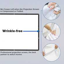 No Drilling Required, Wall-Mounted 120 Inch Soft Projector Screen, 265*150cm, Foldable, For Indoor And Outdoor Use - 120 Inches - View 3