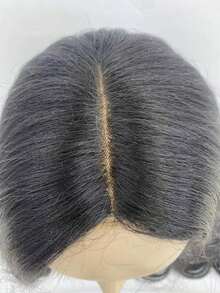 女士無縫娃娃霧網34英寸長激波頭合成頭套,中分頭套,耐高溫頭套 - 黑色 - 查看 5