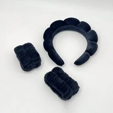 3 件/套 1 件女士纯色时尚头带和 2 件发带用于装饰 - 粉色 - 查看 13