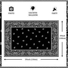 1pc Aint Nothing But A Gangsta Party Decoration Chain Gangsta Turban Backdrop For Hip Hop Birthday Party - Black and White - View 5