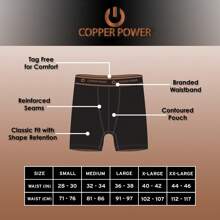 Copper Power Essential Cotton Men's Boxer Brief – 6 Pc Pack, Men's Underwear Boxer Briefs, Soft & Comfortable Waistband, Anti-Chafing - 灰色 - 查看 7