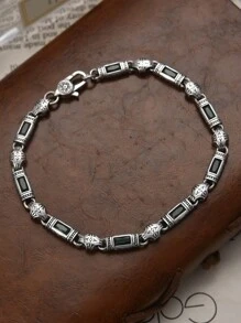 復古土耳其風格凱爾特結紋理鑲嵌石項鍊,5mm寬度,男女通用時尚款 - E251 - 查看 1