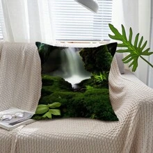 1件青苔和清澈的春天圖案坐墊套和枕套,春夏季節流行風格,適用於四季（不包括枕芯） - 彩色 - 查看 1