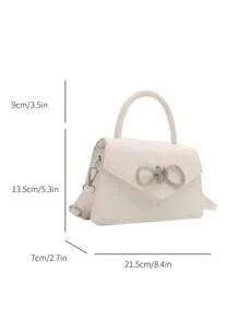 1 chiếc túi xách vuông đính đá đính nơ trang trí, thích hợp cho các quý cô mua sắm, hẹn hò, có sẵn bốn mùa, quà tặng ngày lễ tình nhân hoàn hảo cho cô ấy, lựa chọn quà tặng ngày lễ tình nhân tuyệt vời nhất từ trước đến nay Valentine - trắng - Xem 8