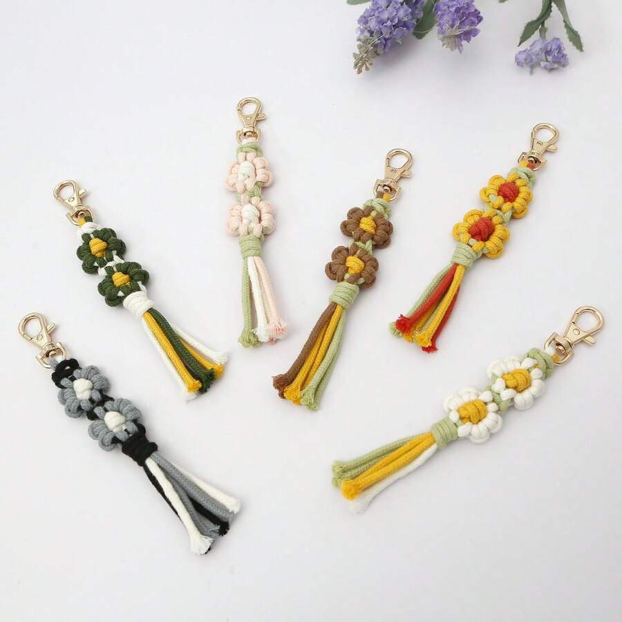 Boho Tua DIY Thủ công Bện Thiết kế hoa Dây buộc điện thoại , Móc chìa khóa , Trang trí treo - Nhiều màu - Xem 1
