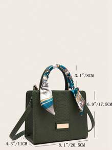 1 件蛇皮蝴蝶结装饰优雅女士手提包，适合日常使用和节日礼物