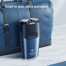 1入組poree可充電ps183電動刮鬍刀,智能全身水洗,智能數字顯示 - 藍色 - 查看 5